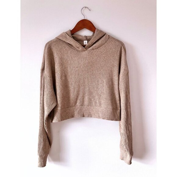 Alo Yoga Muse Cropped Hoodie Gravel Heather Size Medium - Picture 4 of 8